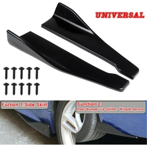19'' Universal Rear Bumper Lip Lower Corner Covers Wrap Canards Splitter Spoiler Aprons Side Skirts