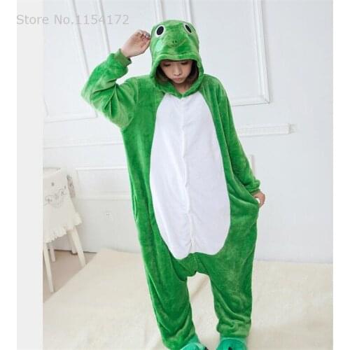 Frog Unisex Adults Flannel Animal Pajamas Cosplay Pijama Onesies Pyjamas Women Sets Sleep Robe Kigurumi