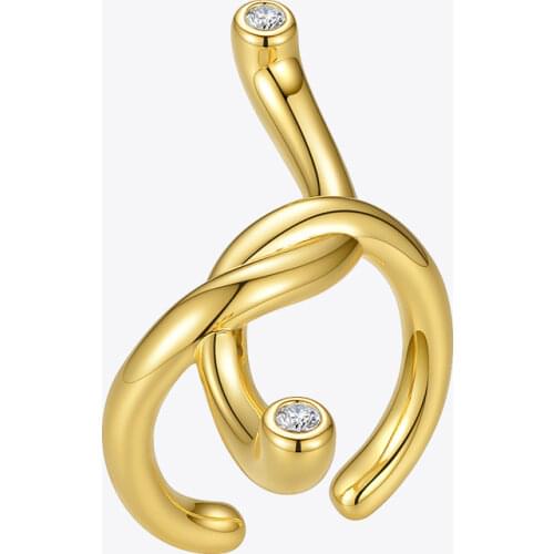 ENFASHION Open Curved Knot Rings For Women Gold Color Irregular Crystal Ring Fashion Jewellery 2020 Christmas Anillos R204071