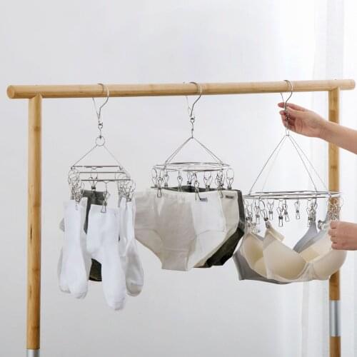 Stainless Steel 10/15 Clips Pegs Clothing Rack Towel Clips Laundry Rack Clothes Hanger for Bra Socks Underware Clothes pin