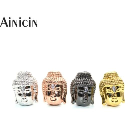 10pcs Shine Guanyin Head Beads Rhinestone Crystal Setting 10x13mm Fashion Jewelry Making Beads