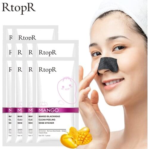 10 Pcs/lot Mango Blackhead Remover Nose Mask Acne Treatment Pore Strip Face Lift Firming Peeling T Zone Care Oil-control Skin