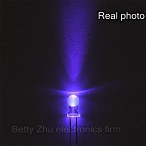 100PCS/LOT LED lamp beads 5MM Purple DIP-line f5 light-emitting diodes