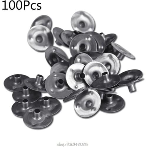 100 Pcs Durable Waxed Candles Making Metal Wick Sustainers Carry Holders Tabs Tool Craft DIY D08 20 Dropship