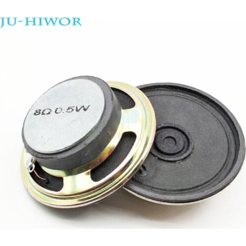 2pcs 8 Ohm 0.5W Loudspeaker Diameter 50MM Round Speaker 32MM External Magnetic Cone Paper Cap Height 17MM
