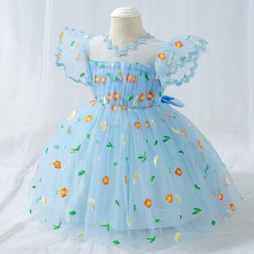 2020 Summer Newborn Baby Girl Dress Bow Princess Dress Little Flying Sleeve Toddler Girl Baby Birthday Party Tutu Dress Vestidos