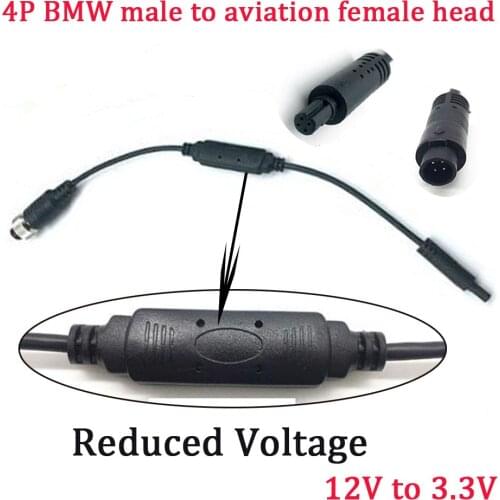4P Car Recorder Extension Cable 12V to 3.3V Reduced Voltage Video Surveillance 4 Pin Adapter Cable For Camera