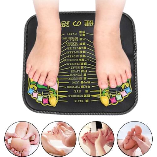 1Pc Acupuncture Cobblestone Foot Reflexology Massage Pad Walk Stone Square Foot Massager Cushion for Relax Body Pain Health Care