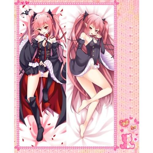 Anime Cartoon Seraph of the End Double-Sided Bolster Hugging Pillow Case Cover Pillowcase Peach Skin 2 Way / WT No.58011