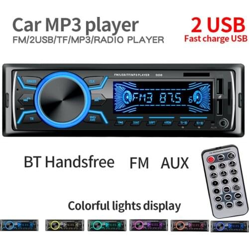 Car Radio Stereo Player Bluetooth Phone AUX-IN MP3 FM/USB/1 Din/remote control 12V Car Audio Auto Sale New
