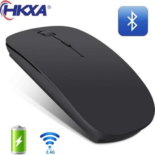 Wireless Mouse Computer Bluetooth Mouse Silent PC Mause Rechargeable Ergonomic Mouse 2.4Ghz USB Optical Mice for Laptop PC