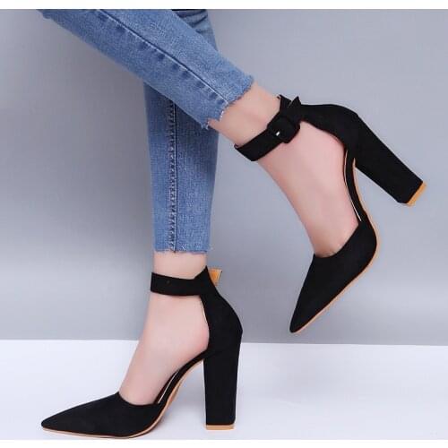 Classic High Heels 10 cm Womens Sandals Summer Shoes Ladies Strappy Pumps Platform Heels Woman Ankle Strap Shoes big size 34-43