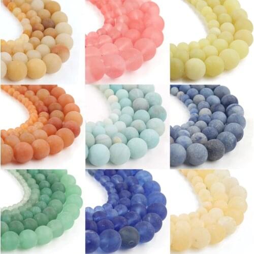 40 Style Natural Matte Stone Beads Amazonite Agates Aventurine Beads for Jewelry Making DIY Bracelet 15'' Original Mineral Beads