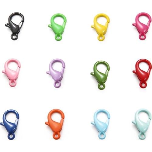 10PCS/Lot 7x12mm Color Painted Keyring Charms Buckle Lobster Lock DIY Chain Handmade Decoration Jewelry Accessories Wholesale