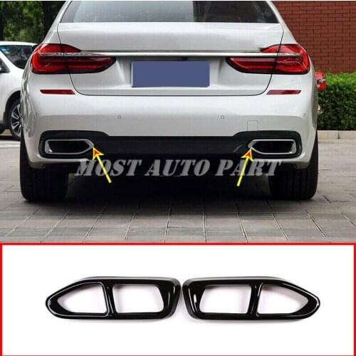 M Style Black Stainless Double Exit Exhaust Muffler Pipe For BMW 7 Series G11 G12 730li 740li 750li 2016-2018 Car Decoration