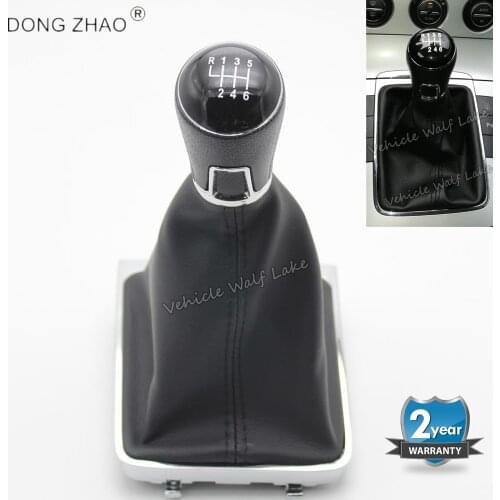 For Passat B6 3C R36 TDI TFSI TSI 2006 2007 2008 2009 2010 2011 Car-styling 6 Speed Car Gear Stick Shift Knob Leather cover