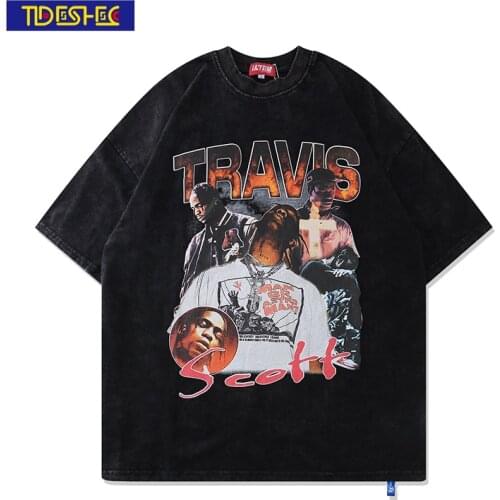 New Cool Hip Hop Tops Travis Scott Graphic T-shirt Streetwear Summer Fashion Short Sleeves 2021 for Mens and Womens Clothing