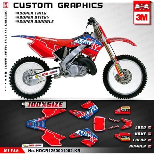 KUNGFU GRAPHICS Motorcycle Decals Motocross Stickers Vinyl Kit Full Wrap Fit CR 125 250 CR125 CR250 2000 2001