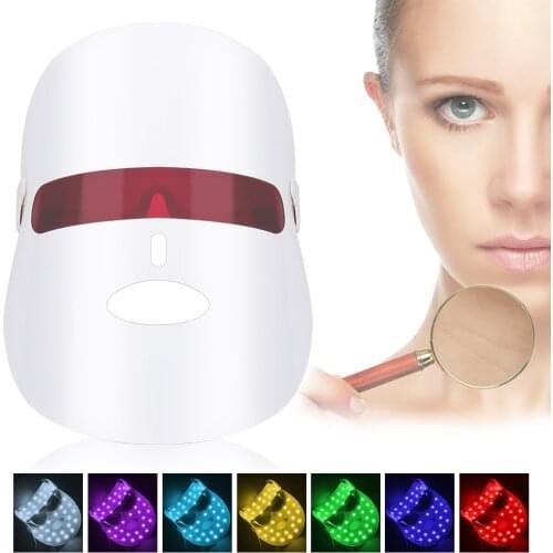 Facial Photon Therapy LED Mask 7 Color Red Light LED Face Mask for Healthy Skin Care Rejuvenation Collagen Anti Aging Wrinkles