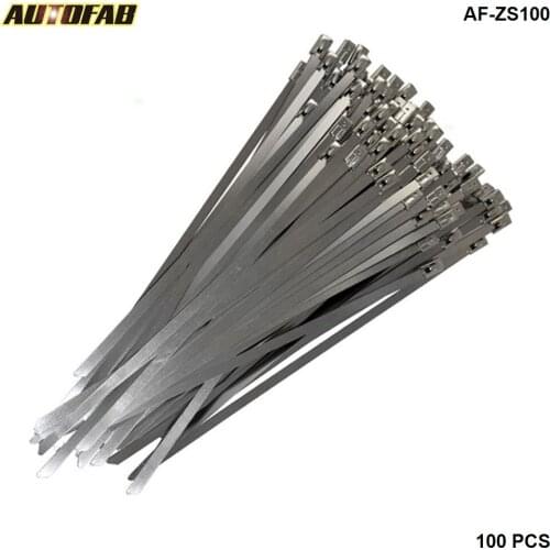 100xStainless Steel Metal Cable ties Zip Straps Exhaust Heat Wrap 4.6mmx300mm For Honda Civic EK EM Jdm 99-00 AF-ZS100