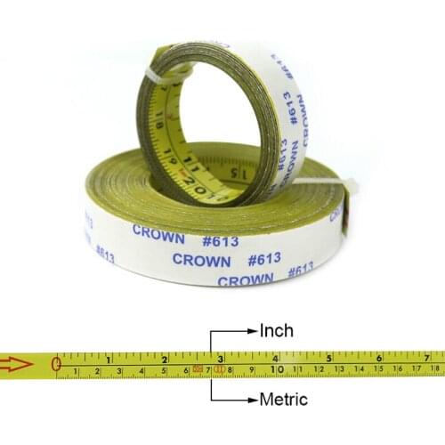 1-5M Metric & Inch Miter Track Tape Measure Self-Adhesive Steel Ruler Measuring Tape For T-track Router Table Woodworking Tools
