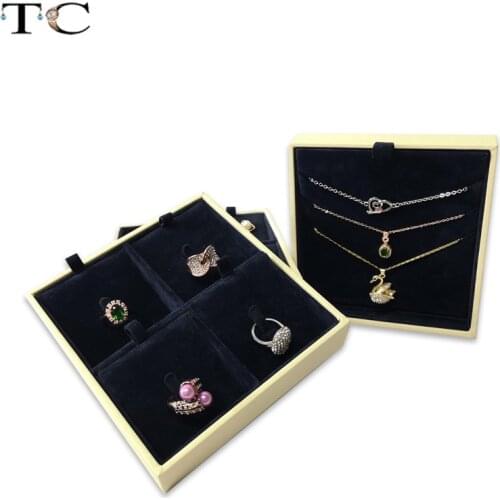 Multi-purpose Jewelry Organizer Necklace Holder Ring Display Jewelry Display Storage Tray PU Leather Series 6 Types Tray
