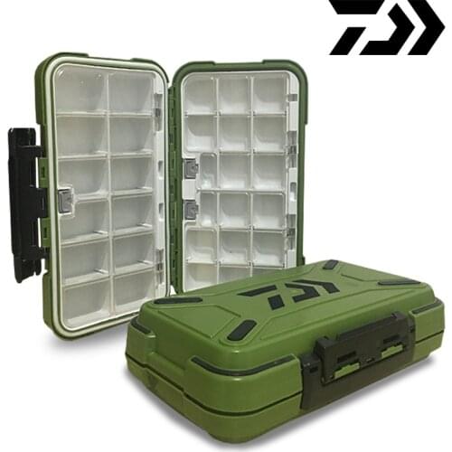 Multifunctional DAWA Waterproof Fishing Tackle Box Shockproof Lattice Box Storage Fishing Lure Spoon Hook Bait Fishing Gear Box
