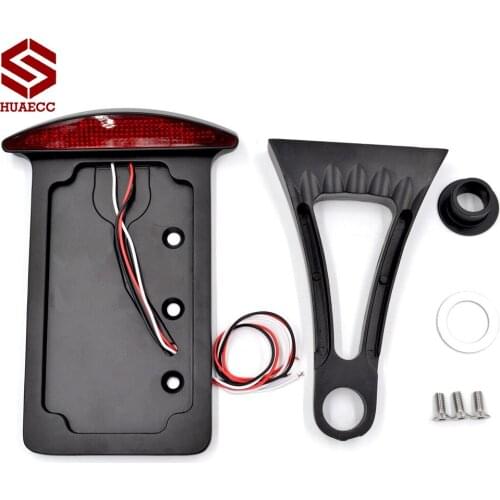 Motorcycle Billet Aluminum Side Mount License Plate Holder LED Tail Brake Light Frame Bracket For Harley Customs Choppers Bobber