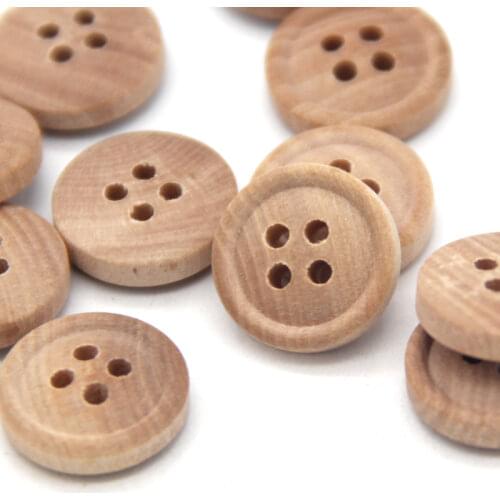 HENGC Natural Round Brown Wooden Buttons For Clothes Children Shirt Coat Handmade Decorative DIY Sewing Accessories Wholesale