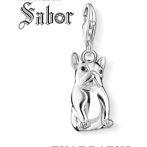 New French Bulldog Pendant Cute 3D Puppy Dog Charm Animal Mom Jewelry For Women Fit Bracelet Clothing Accessories thomas