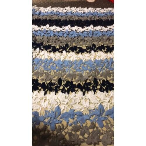 Excellent neat cotton embroidery Swiss Lace African Guipure Lace cord fabric very soft 5 yards teal dark brown