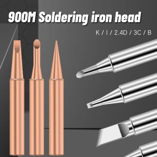 5Pcs I+B+K+2.4D+3C soldering iron pure copper 900M soldering iron head set inside hot bare copper electric soldering iron tip