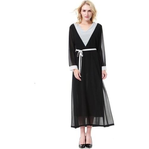 Vestidos longos hijab sleeve arabische jurken gulf gears caftan marroqui moslim dress black abaya dubai paranja turquie arabes