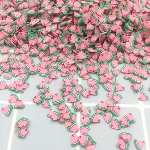 100g Polymer Hot Clay Fruit Sprinkles for Crafts Watermelon Slices DIY Slime Making Accessories Nail Art Decorations:5mm