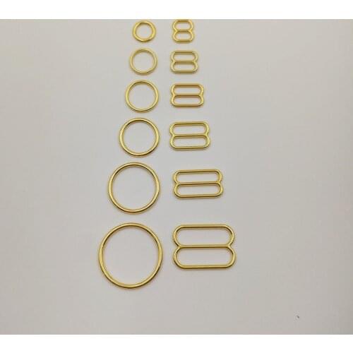 Free shipping 200 pcs / lot gold plated bra strap sliders nickel and ferrous free