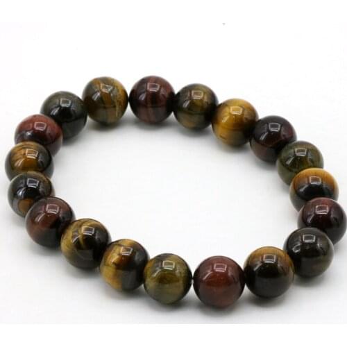 Multicolor tiger stone elastic bracelet 10/12/14mm dimension optional DIY stone handmade design fashion beautiful jewelry
