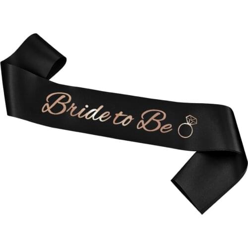 Bachelor Party Bride To Be Etiquette Belt Hot Stamping Satin Fabric Printed White Black Pink Word Bridal Shoulder Strap abc402