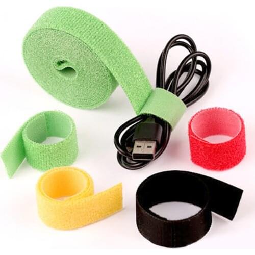 5M/Roll Color Tape Velcros Self Adhesive Fastener Reusable Strong Hooks Wire Organizer Loop Cable Tie Magic tape DIY Accessories