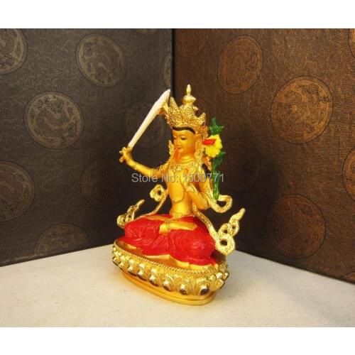 Buddha statue/ Manjushri natal gilt copper Buddha statues painted statue of Manjushri new ornaments