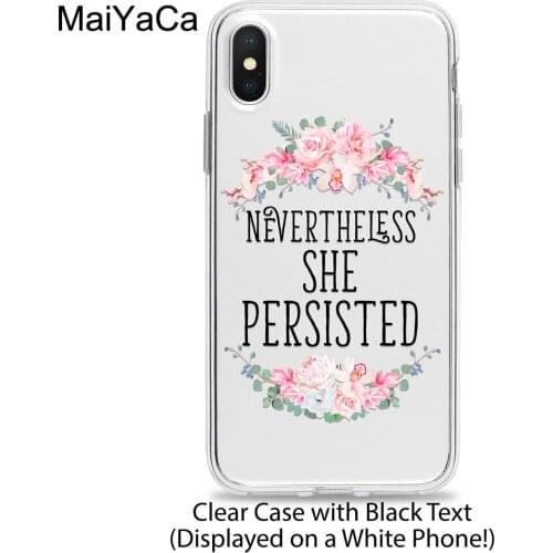 Nevertheless She Persisted Phone Case for iPhone 12 mini 11 Pro Max XS XR X 8 Plus 7 Elizabeth Warren Quote Feminist Movement