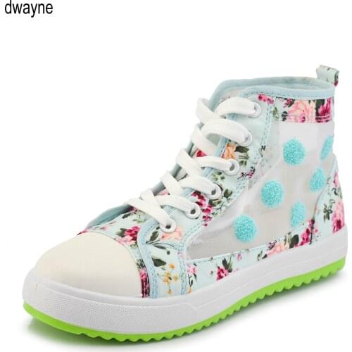 Summer Women Shoes Casual Cutouts Lace Canvas Shoes Hollow Floral Breathable Platform Flat Shoe yuj89