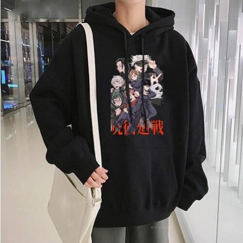 Funny Japanese Anime Jujutsu Kaisen Poster Hoodies Harajuku Korean Fashion Sweatshirts Streetwear For Women/men Winter Hoodies