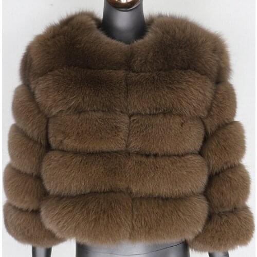 2021 New Three Quarter Sleeve Winter Jacket Women Real Fur Coat Natural Big Fluffy Fox Fur Outerwear Streetwear Thick Warm