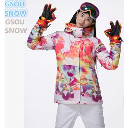 Gsou SNOW high quality 10K womens winter ski suit, womens snowboard suit, womens sports winter skiwear, mountain skiing jacke