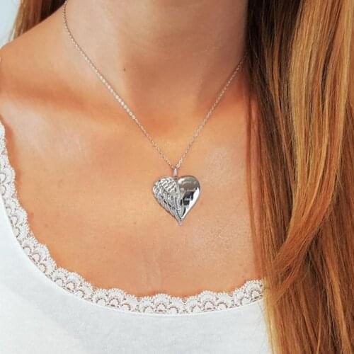 Women Necklace Fashion Angel A Piece Of My Heart Has Wing Letter Pendant Necklace Gift New jewelery Womans accesories