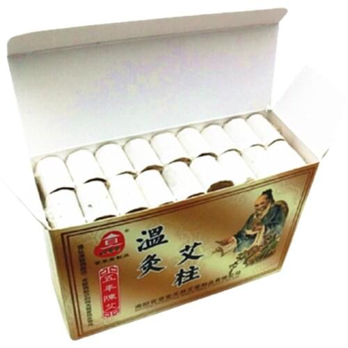 108pcs Mugwort Treatment Moxibustion Therapy Body Pure Moxa Stick with Burning Box Roll Clip Insulated Bags Decoction