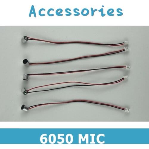 5PCS MIC 6050 Capsule Electret Condenser Microphone Interface For IP Camera Module Board With 100mm Wire and 1.25mm