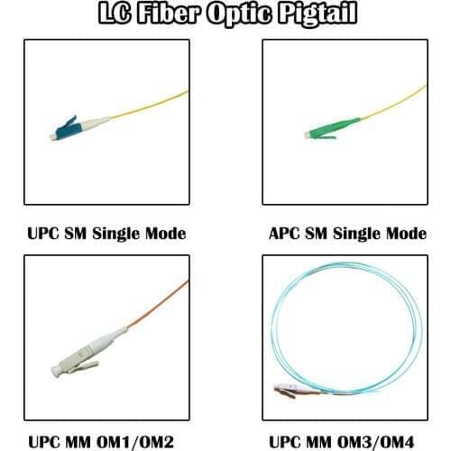 50 Pieces 1.0 Meter LC UPC/APC SM/MM Single/Multi Mode Simplex 0.9mm FTTH