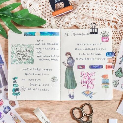 7@# 3Pcs/set New Cartoon Flowers Wall Sticker Leaves Sticker Diy Diary Decor Stickers Scrapbook Cute Stationery Bullet Journal