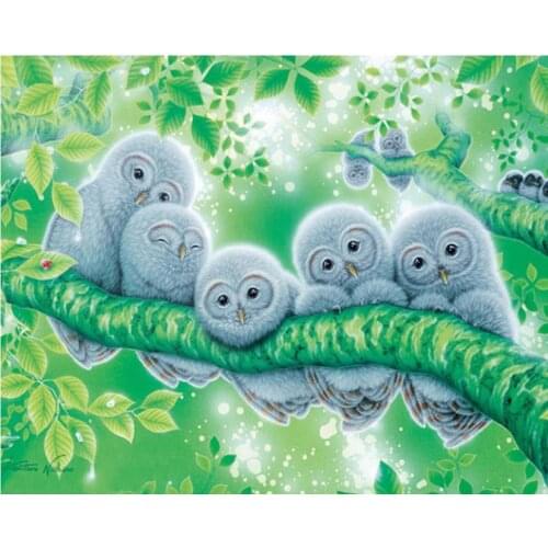 Diamond Art Mosaic Birds Owls Baby Embroidery Painting Large Size Stones Drawing Picture Wall Decor Handcraft Gift New Arrival